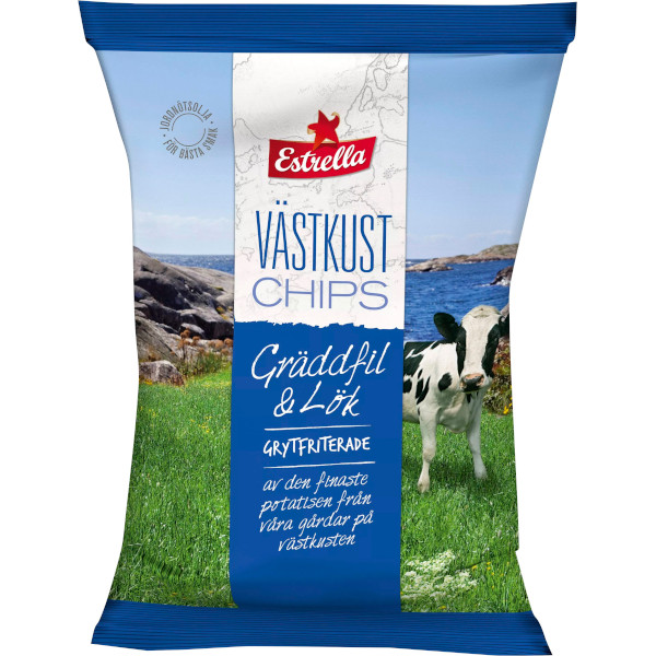 Estrella Västkustchips Gräddfil & Lök