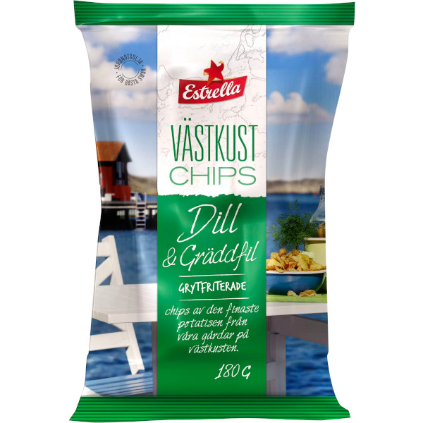 Estrella Västkustchips Dill & Gräddfil