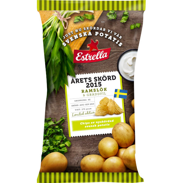 Estrella Chips Årets Skörd Ramslök & Gräddfil