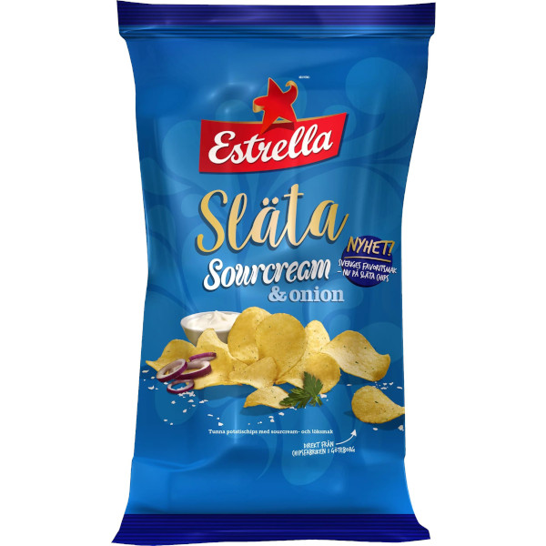 Estrella Chips Släta Sourcream & Onion