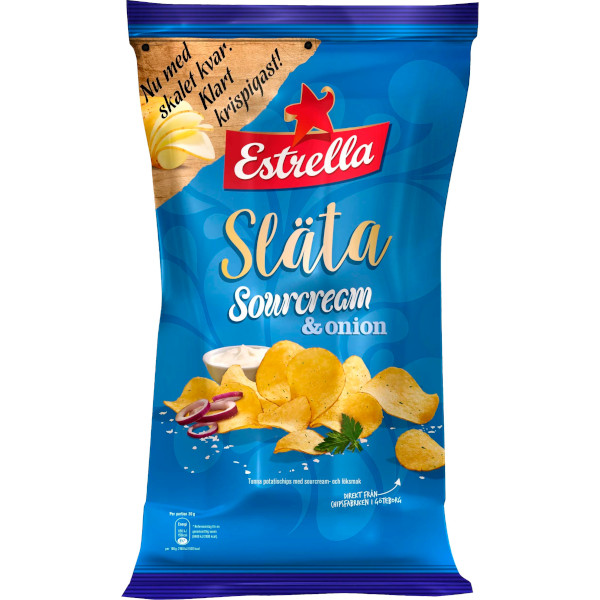 Estrella Chips Släta Sourcream & Onion