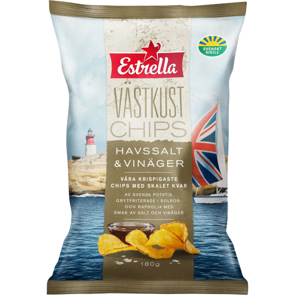 Estrella Västkustchips Havssalt & Vinäger