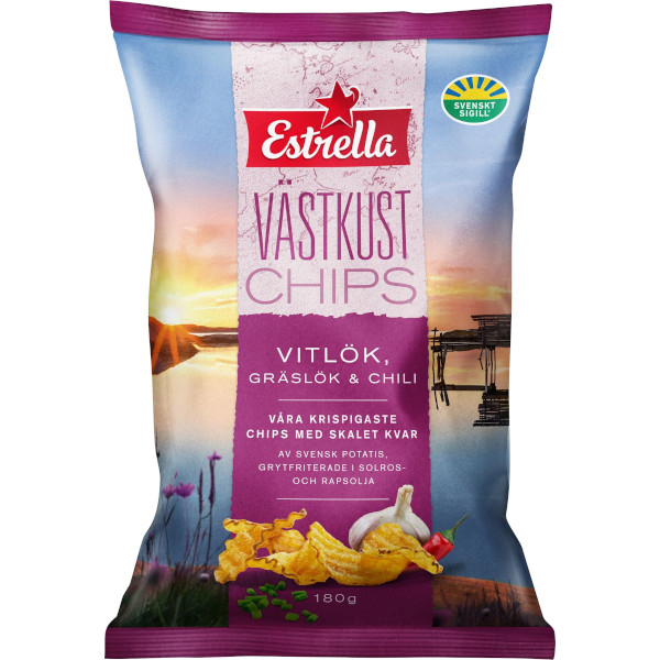 Estrella Västkustchips Vitlök/Gräslök/Chili