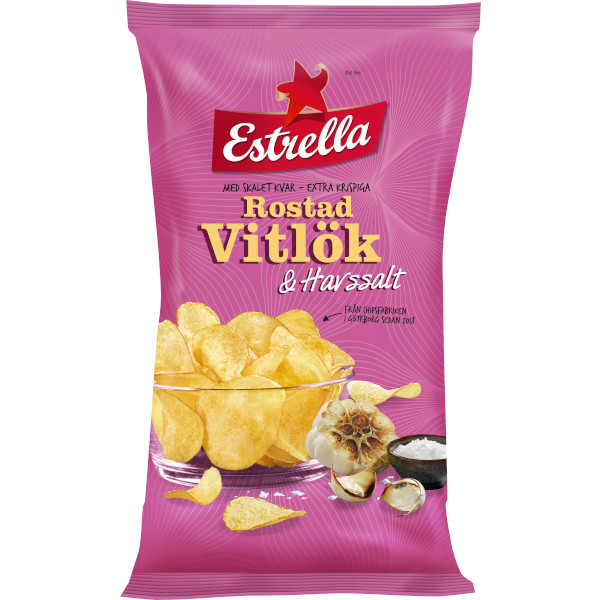 Estrella Chips Rostad Vitlök & Havssalt