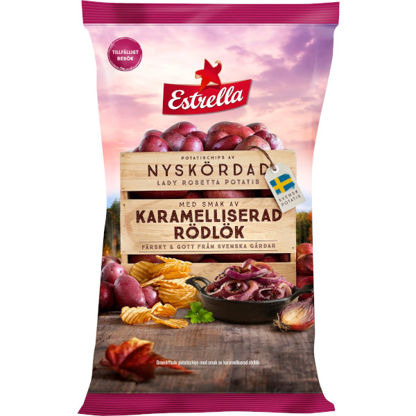 Estrella Chips Nyskördad Karamelliserad Rödlök
