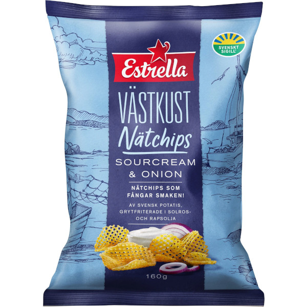 Estrella Västkust Nätchips Sourcream & Onion