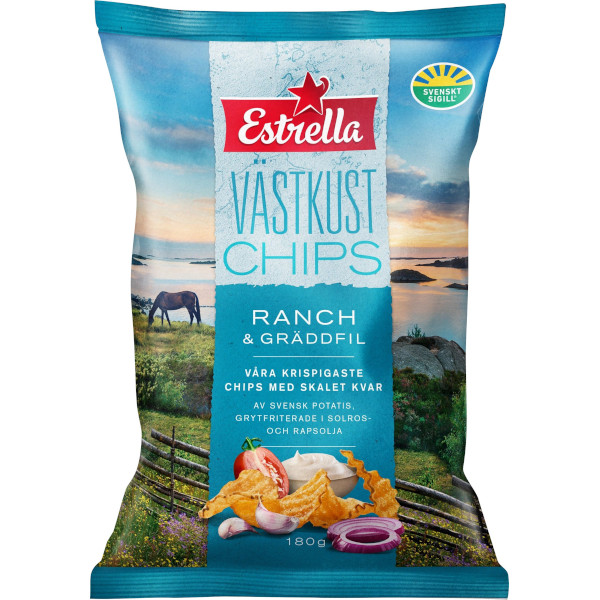 Estrella Västkustchips Ranch & Gräddfil
