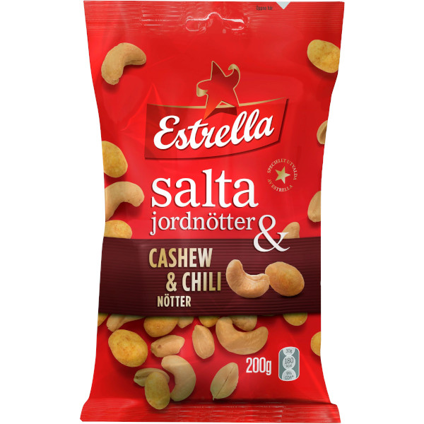 Estrella Jordnötter/Cashewnötter/Chilinötter