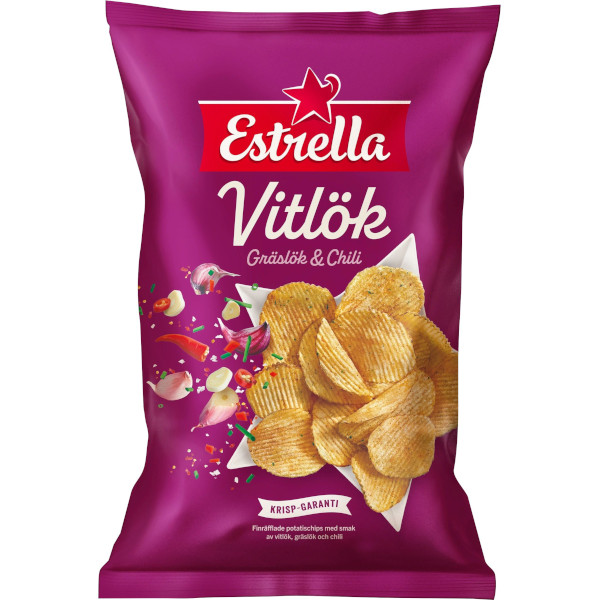 Estrella Chips Vitlök/Gräslök/Chili