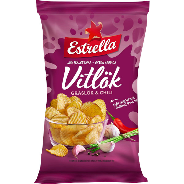 Estrella Chips Vitlök/Gräslök/Chili