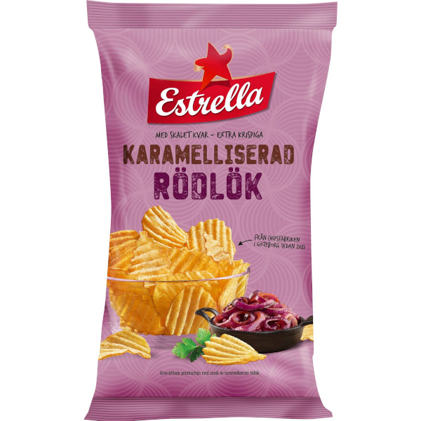 Estrella Chips Karamelliserad Rödlök