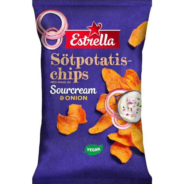 Estrella Sötpotatischips Sourcream & Onion