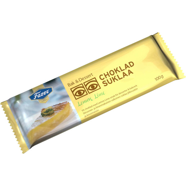 Fazer Bak & Dessertchoklad Vit Lemon & Lime