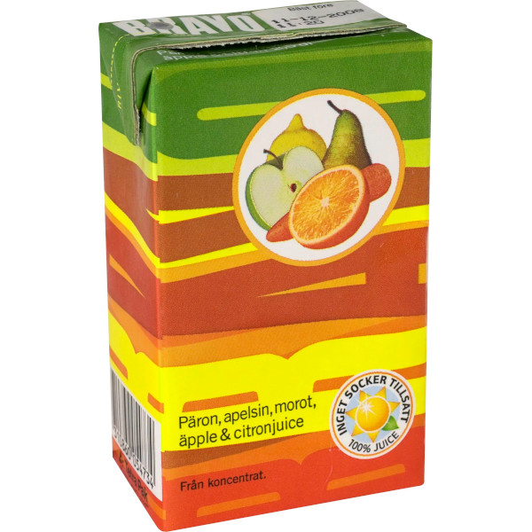 Bravo Juice Päron/Apelsin/Morot/Äpple/Citron