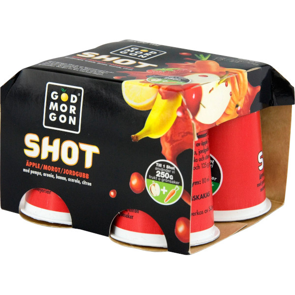 God Morgon Shot Äpple/Morot/Jordgubb