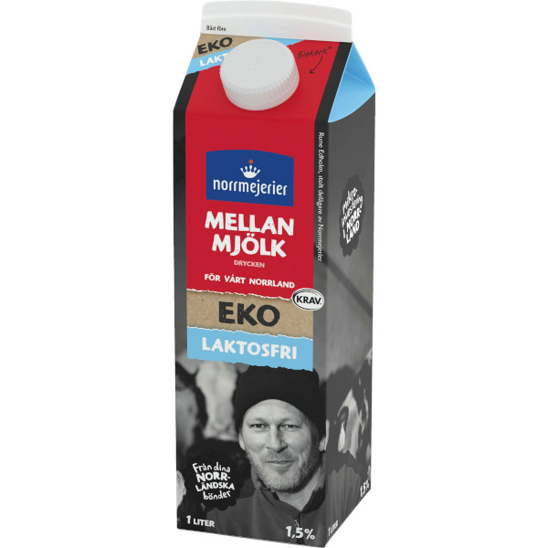 Norrmejerier Mellanmjölk Laktosfri Eko