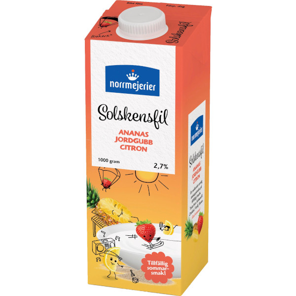 Norrmejerier Solskensfil Ananas/Jordgubb/Citron