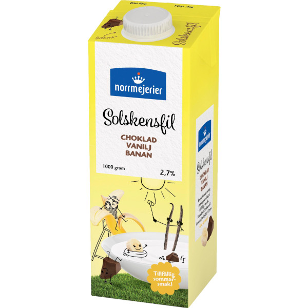 Norrmejerier Solskensfil Choklad/Vanilj/Banan