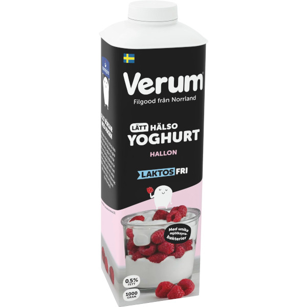 Verum Lätthälsoyoghurt Hallon Laktosfri