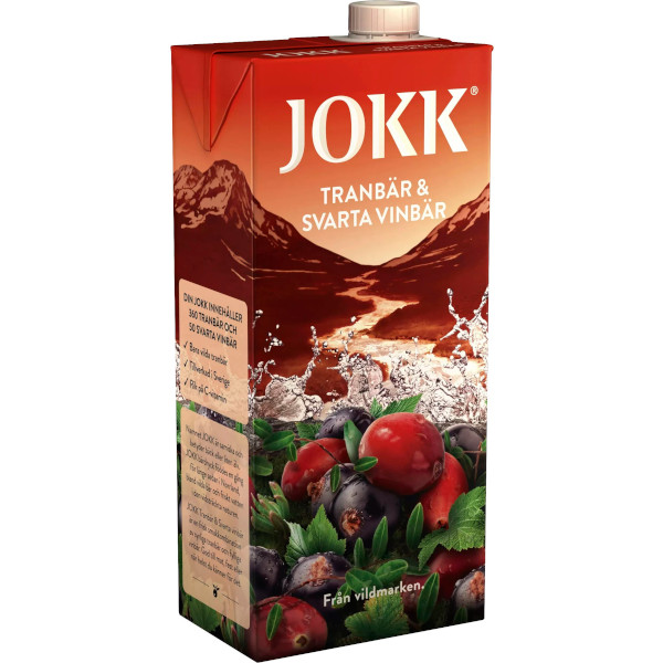 Jokk Bärdryck Tranbär & Svarta Vinbär