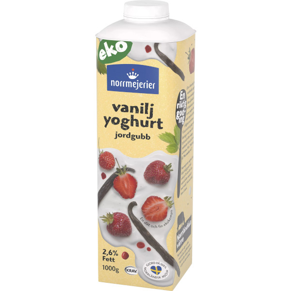 Norrmejerier Vaniljyoghurt Jordgubb Ekologisk 2,6%
