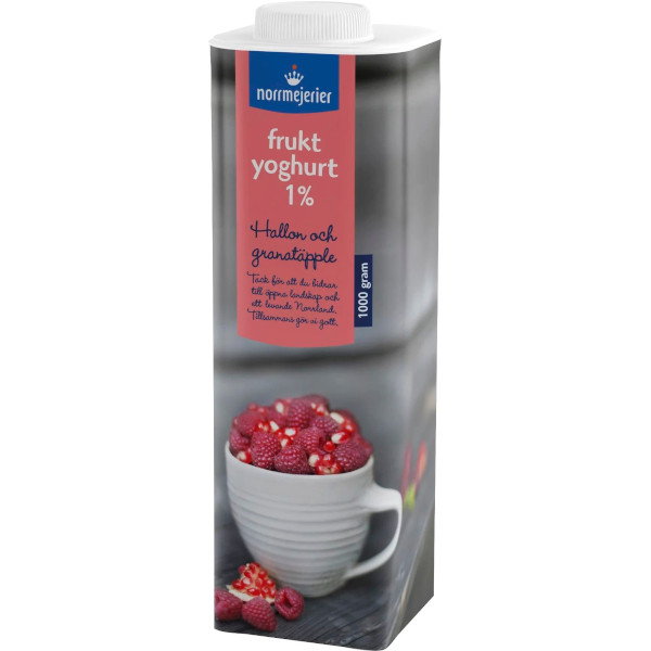 Norrmejerier Fruktyoghurt Hallon/Granatäpple 1%