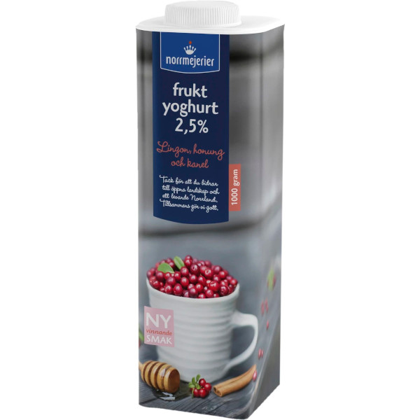 Norrmejerier Fruktyoghurt Lingon/Honung/Kanel 2,5%