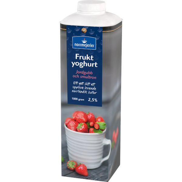 Norrmejerier Fruktyoghurt Jordgubb/Smultron 2,5%