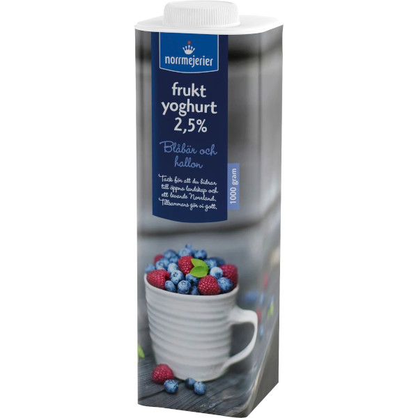 Norrmejerier Fruktyoghurt Blåbär/Hallon 2,5%