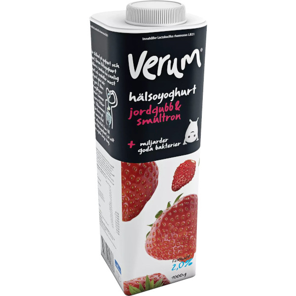 Verum Hälsoyoghurt Jordgubb & Smultron 2%