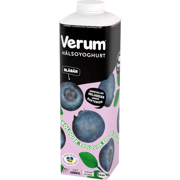 Verum Hälsoyoghurt Blåbär Ekologisk