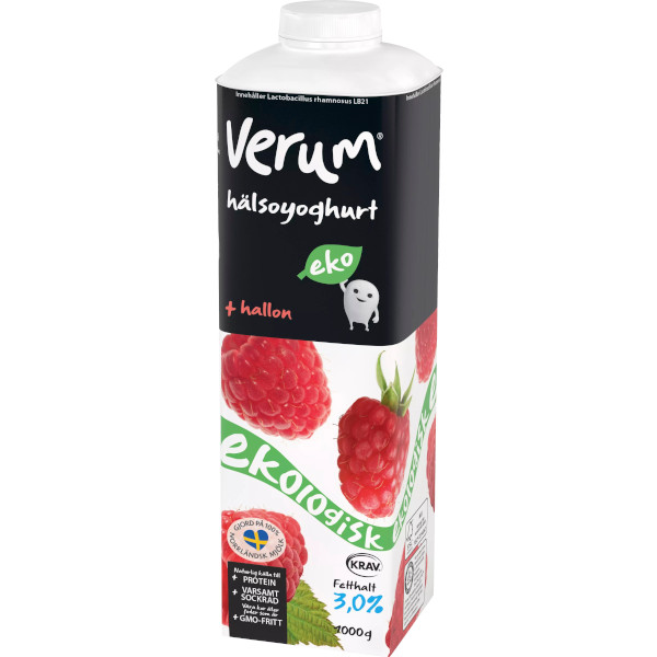 Verum Hälsoyoghurt Hallon Ekologisk