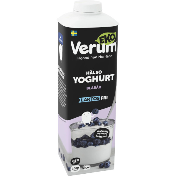 Verum Hälsoyoghurt Blåbär Ekologisk Laktosfri