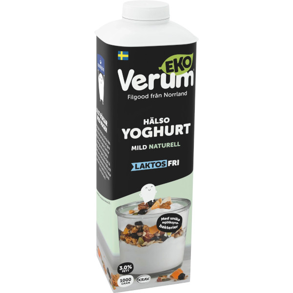 Verum Hälsoyoghurt Mild Naturell Ekologisk Laktosfri