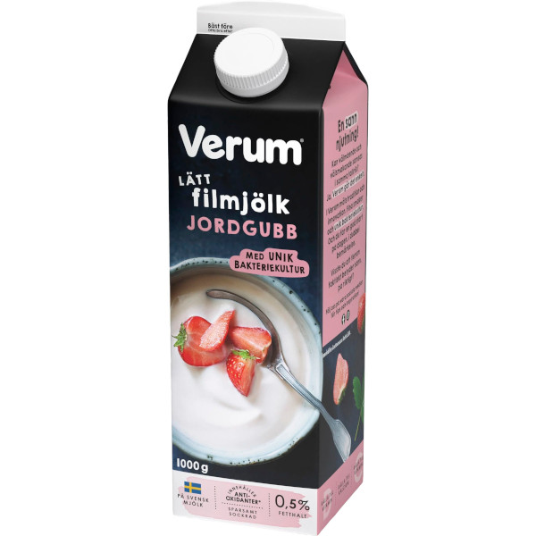 Verum Filmjölk Lätt Jordgubb