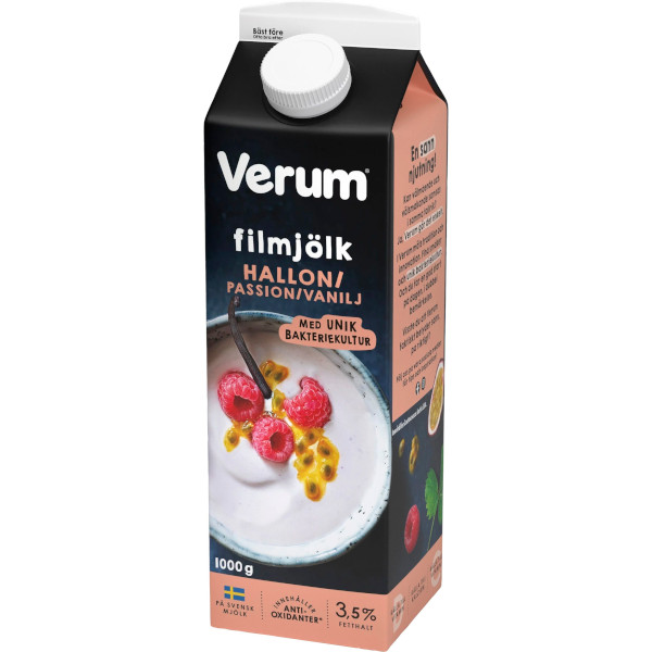 Verum Filmjölk Hallon/Passion/Vanilj