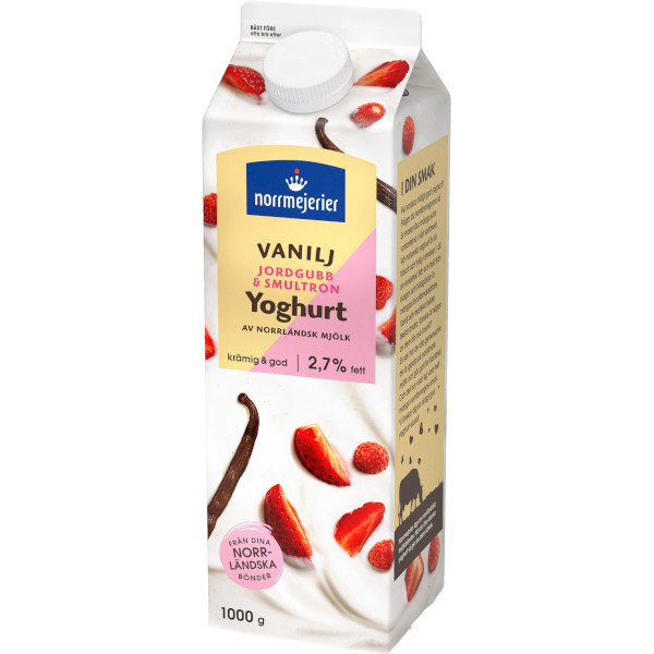 Norrmejerier Vaniljyoghurt Jordgubb & Smultron
