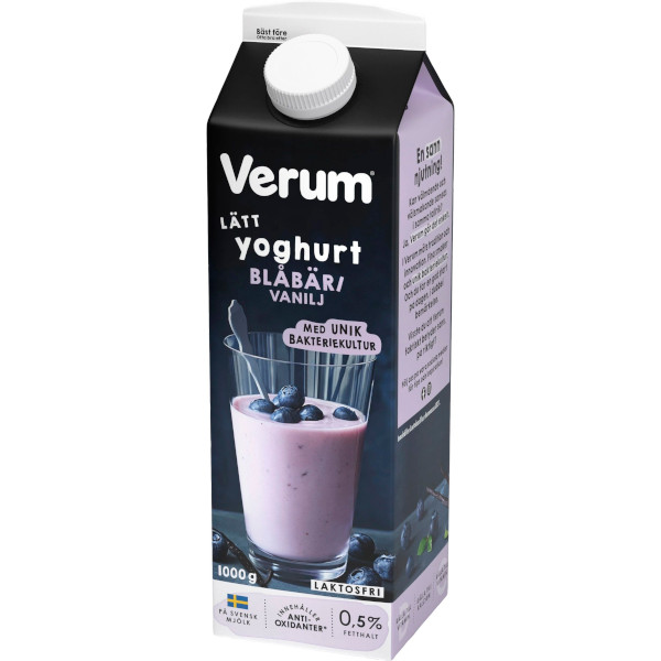 Verum Lättyoghurt Blåbär/Vanilj Laktosfri