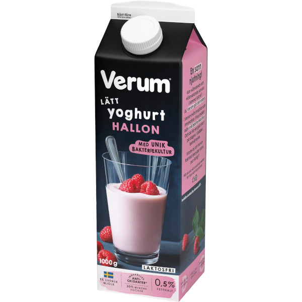 Verum Lättyoghurt Hallon Laktosfri