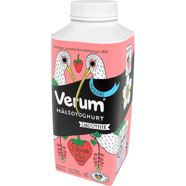 Verum Hälsoyoghurt Smoothie Jordgubb/Röda Vinbär