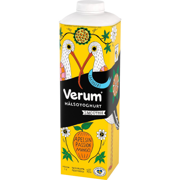 Verum Hälsoyoghurt Smoothie Apelsin/Passion/Mango