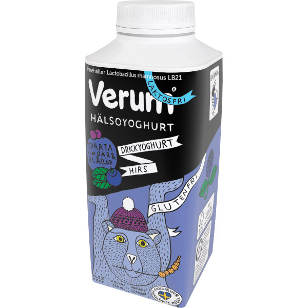Verum Drickyoghurt Hirs Svarta Vinbär/Blåbär