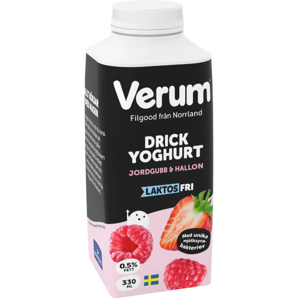 Verum Drickyoghurt Jordgubb & Hallon Laktosfri
