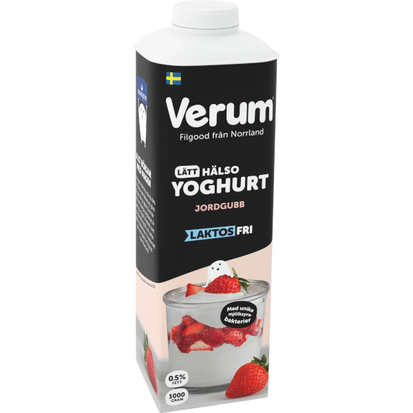 Verum Lätthälsoyoghurt Jordgubb Laktosfri