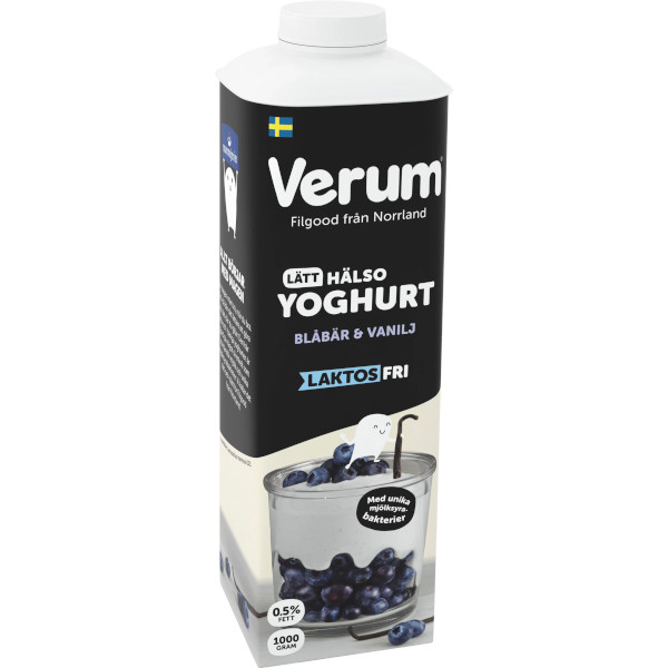 Verum Lätthälsoyoghurt Blåbär & Vanilj Laktosfri