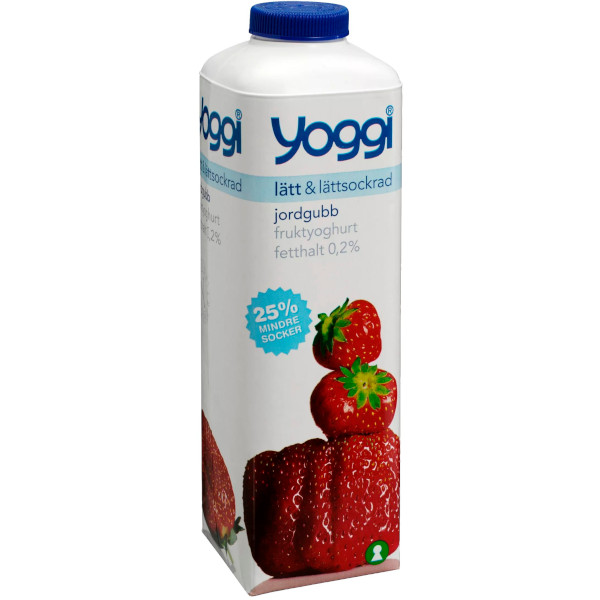 Yoggi Fruktyoghurt Lätt & Lättsockrad Jordgubb