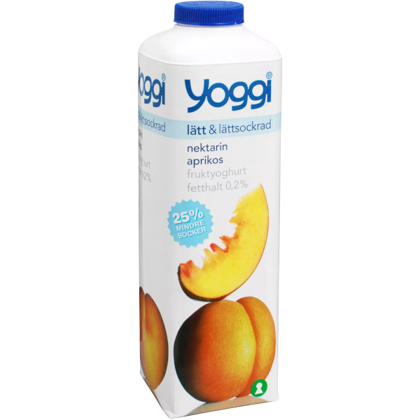 Yoggi Fruktyoghurt Lätt & Lättsockrad Nektarin/Aprikos