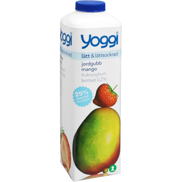 Yoggi Fruktyoghurt Lätt & Lättsockrad Jordgubb/Mango