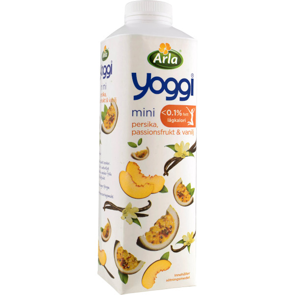 Yoggi Yoghurt Mini Persika/Passionsfrukt/Vanilj