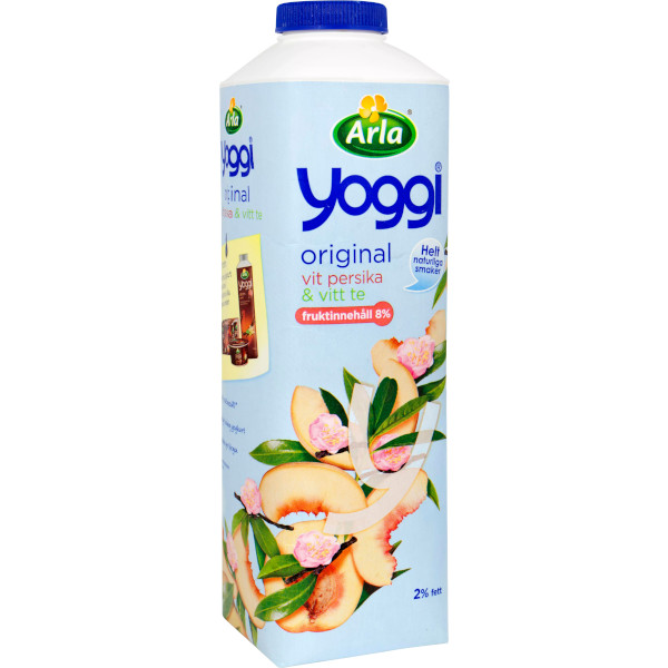 Yoggi Fruktyoghurt Vit Persika/Vitt Te